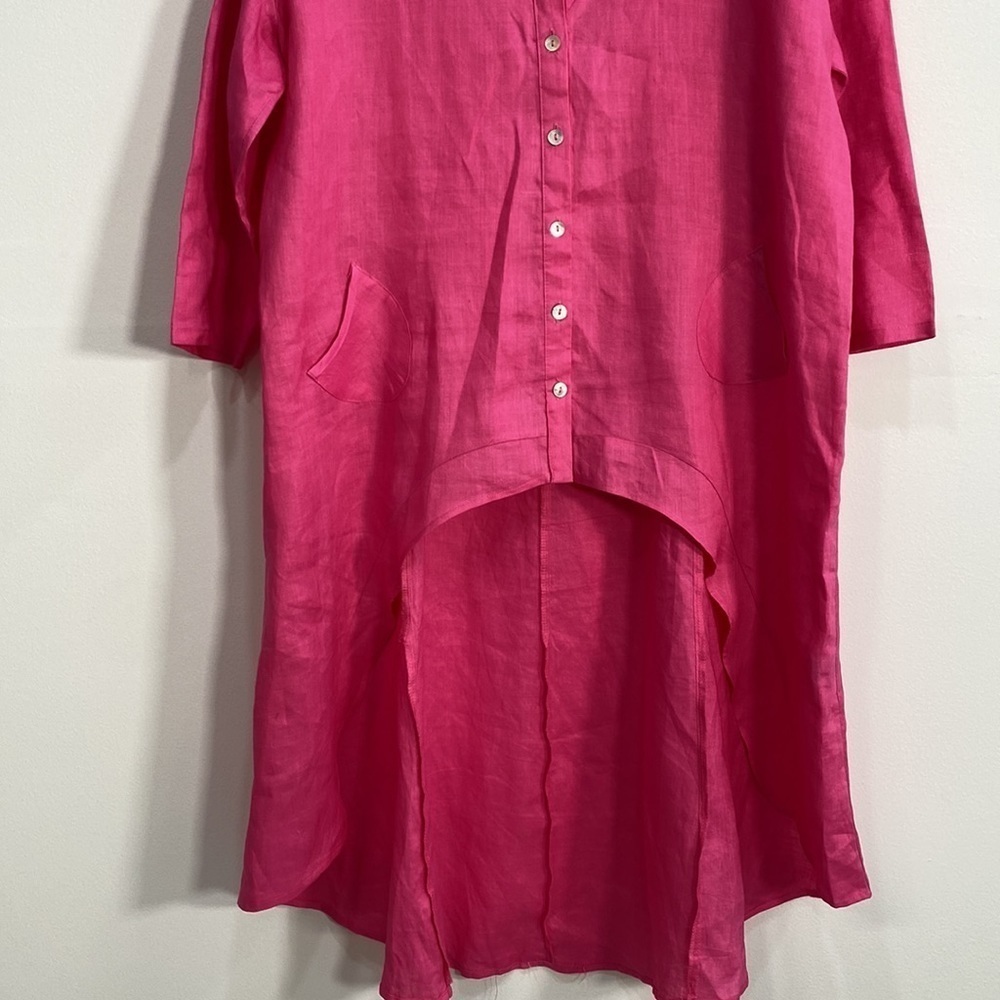 Lisa Renee Ramie Button Down Top Lagenlook Women's XL - Picture 4 of 11